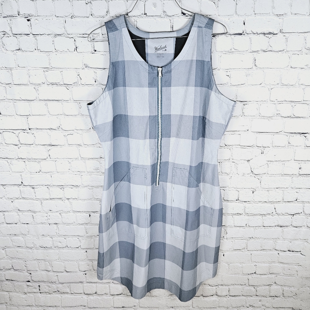WOOLRICH | Over And Out stretch plaid sleeveless vented athletic gorpcore dress